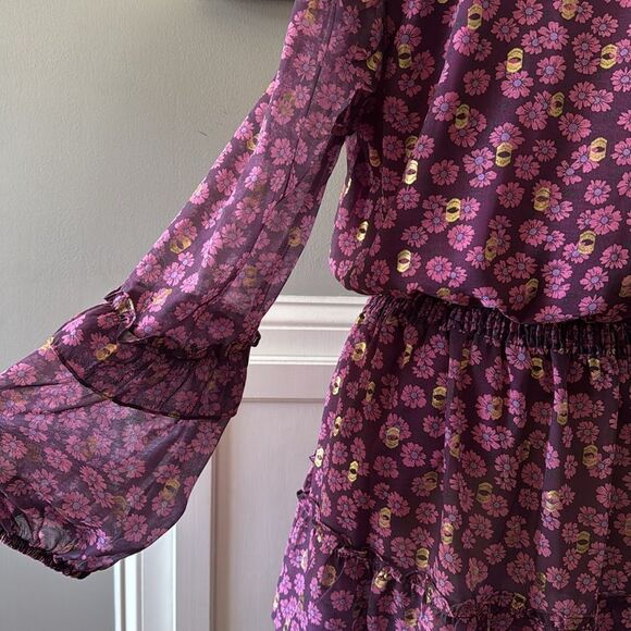 Joy Joy Dress sz Medium Ruffle Tiered Mini - Picture 7 of 15